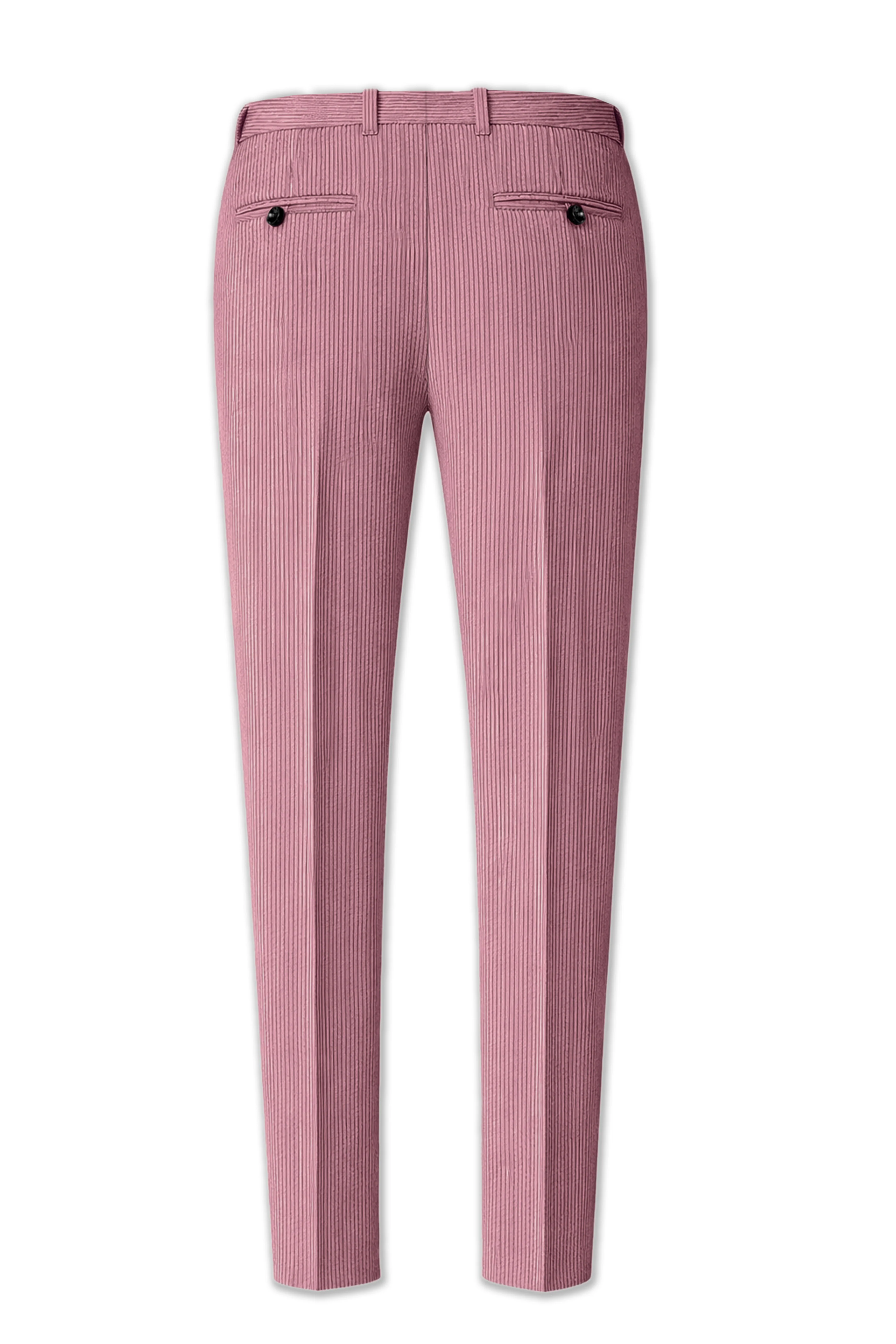 Petalux-Oriental Pink Corduroy Single Breasted Sports Suit - Image 14