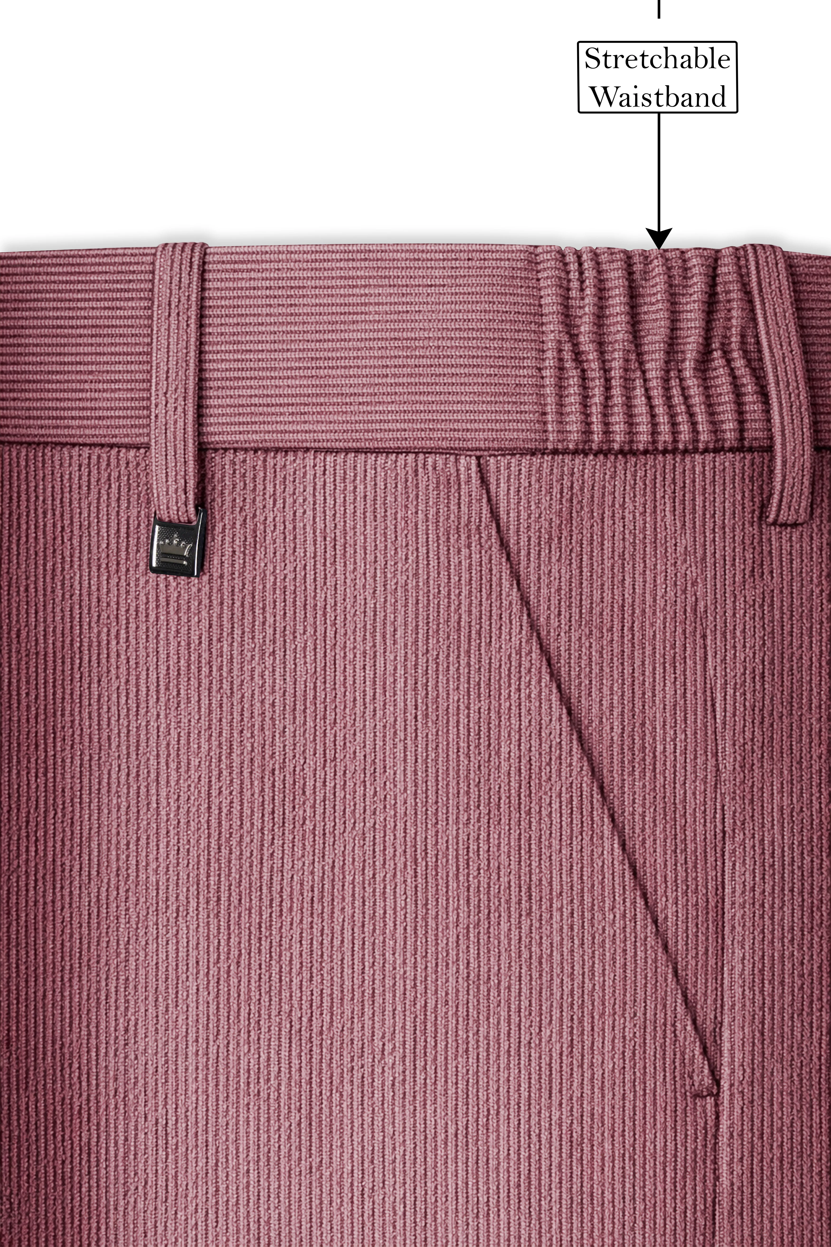 Petalux-Oriental Pink Corduroy Single Breasted Sports Suit - Image 15