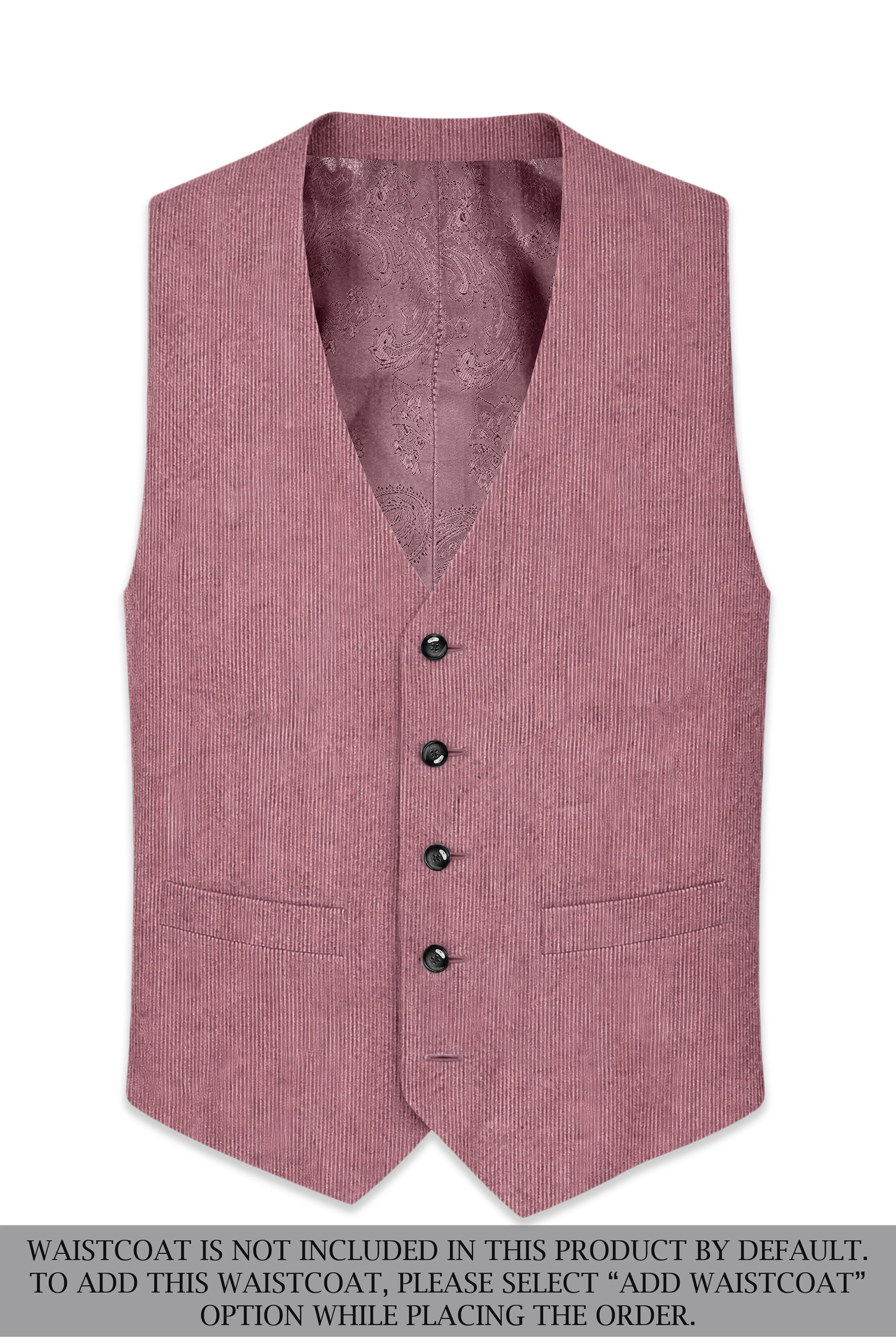 Petalux-Oriental Pink Corduroy Single Breasted Sports Suit - Image 16
