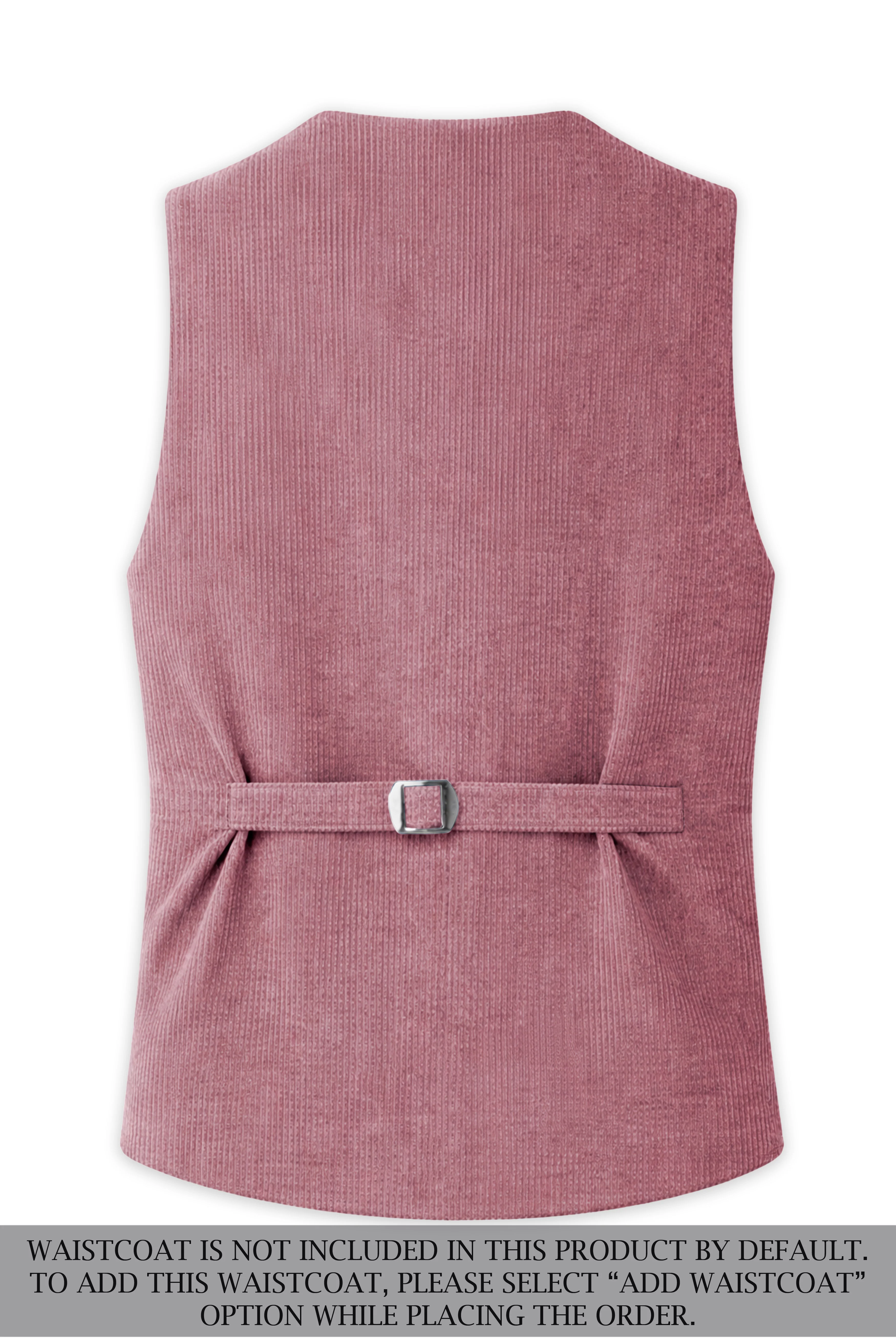 Petalux-Oriental Pink Corduroy Single Breasted Sports Suit - Image 17