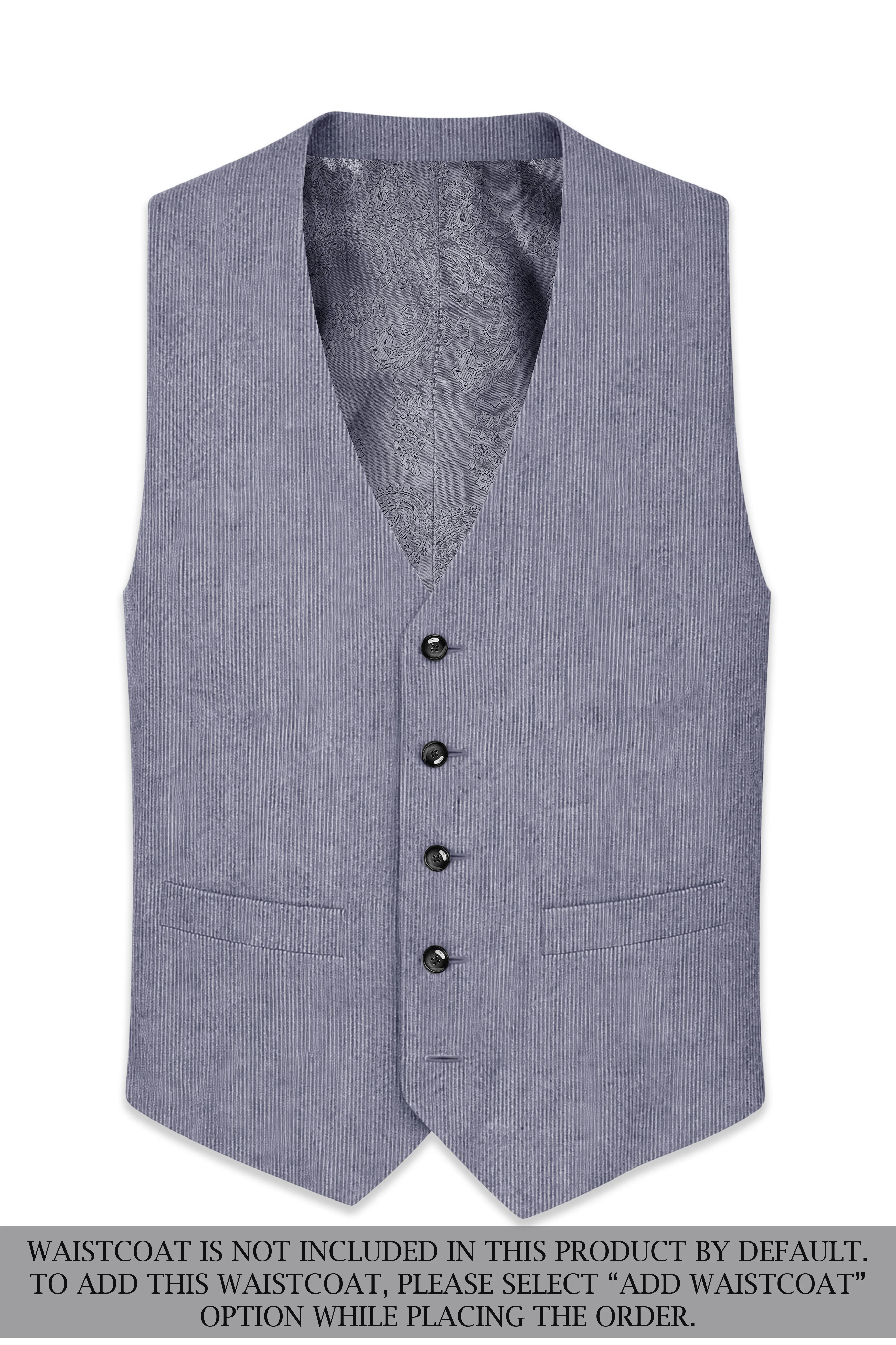 Ribvoro-Topaz Gray Corduroy Single Breasted Sports Suit - Image 16