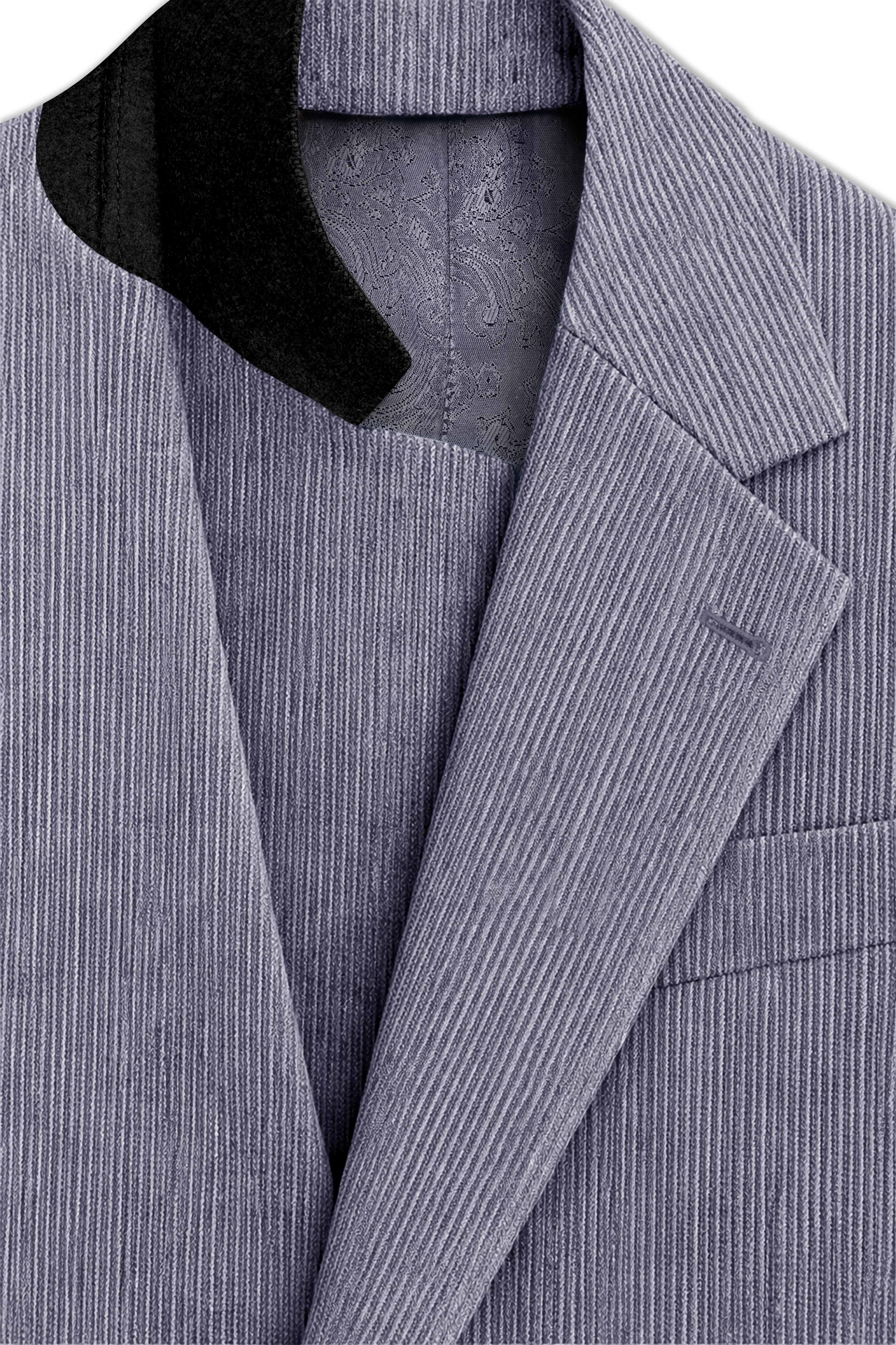 Ribvoro-Topaz Gray Corduroy Single Breasted Sports Suit - Image 5