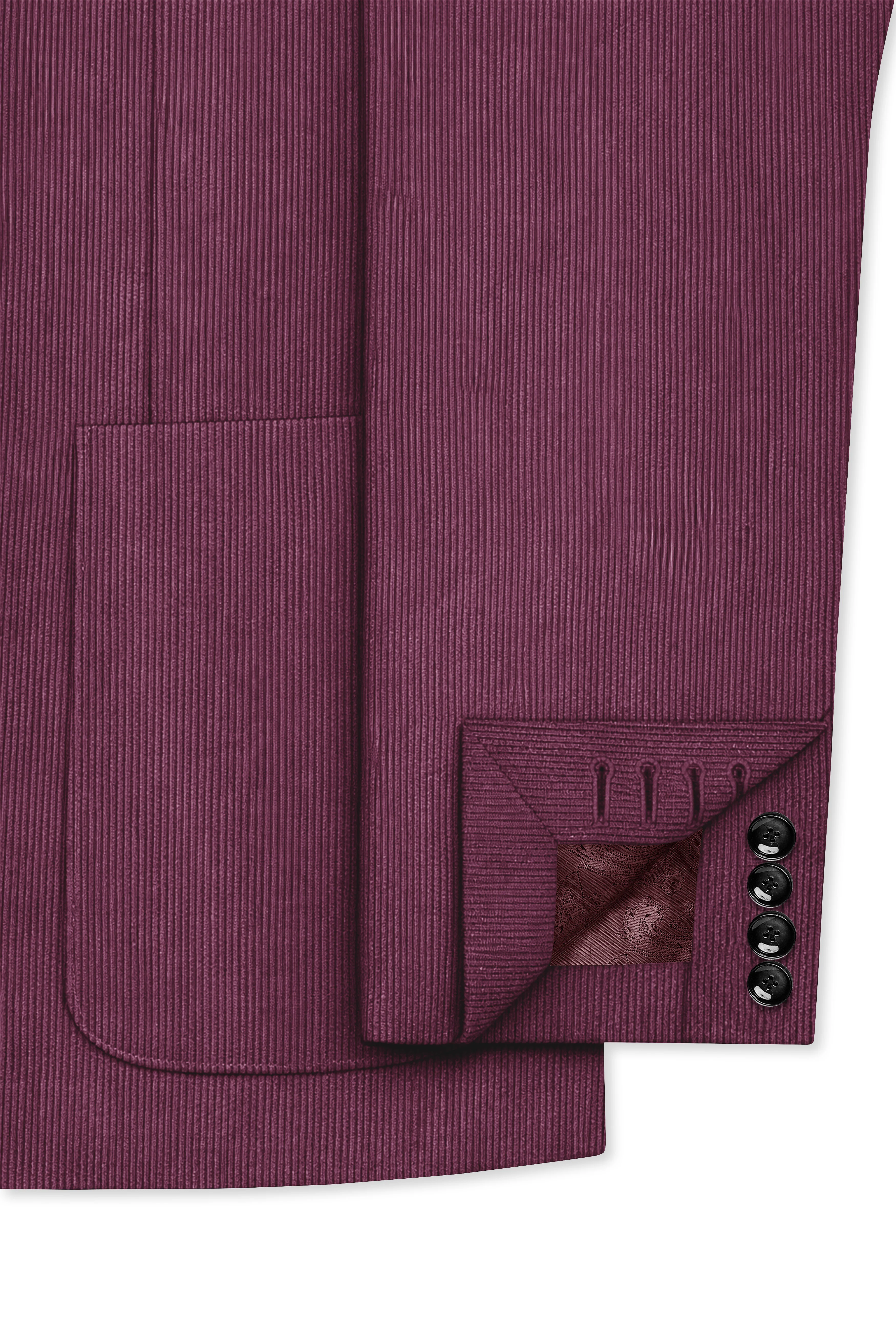 Roselux-Cosmic Pink Corduroy Single Breasted Sports Blazer - Image 7