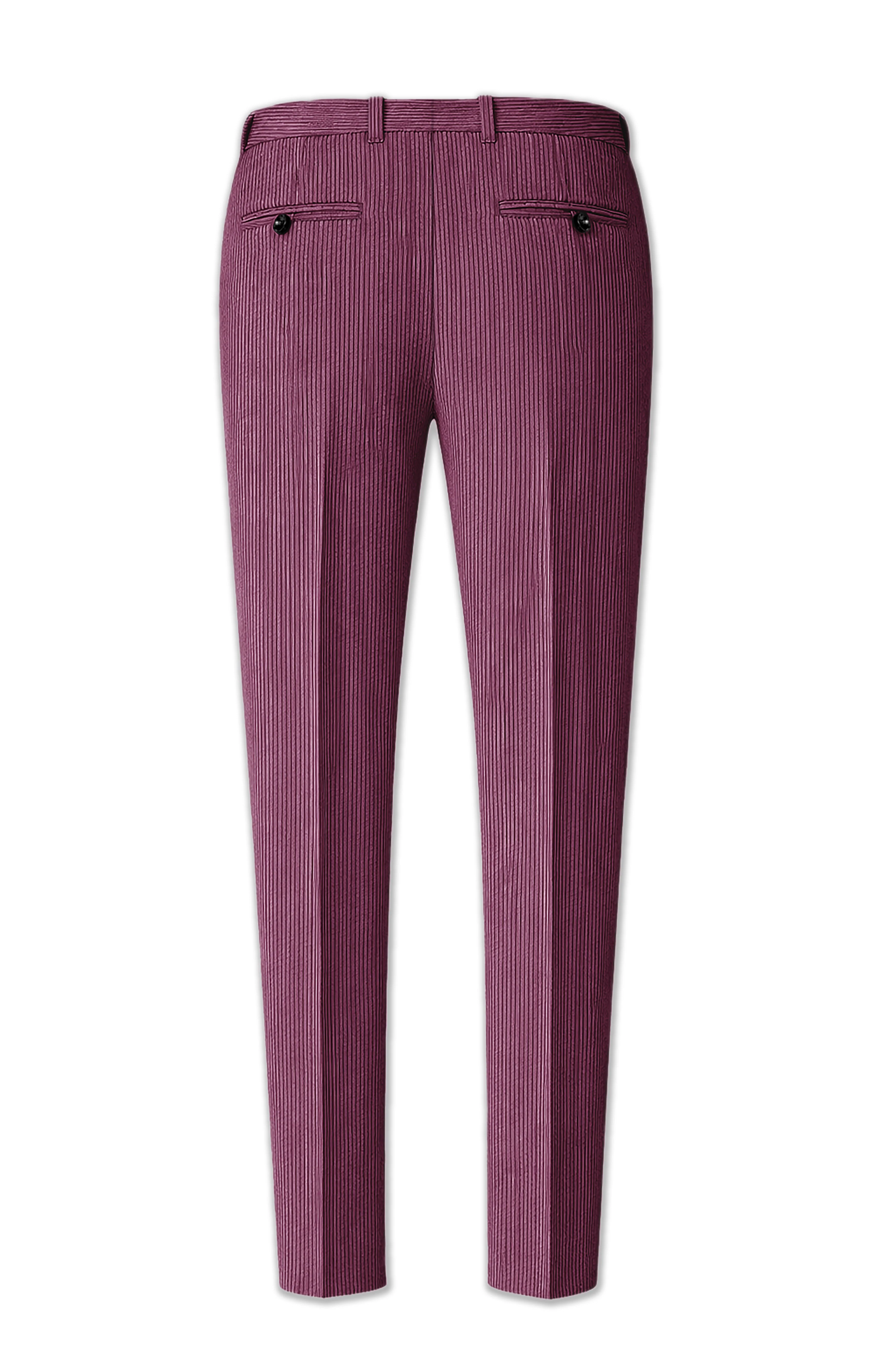 Roselux-Cosmic Pink Corduroy Single Breasted Sports Suit - Image 14