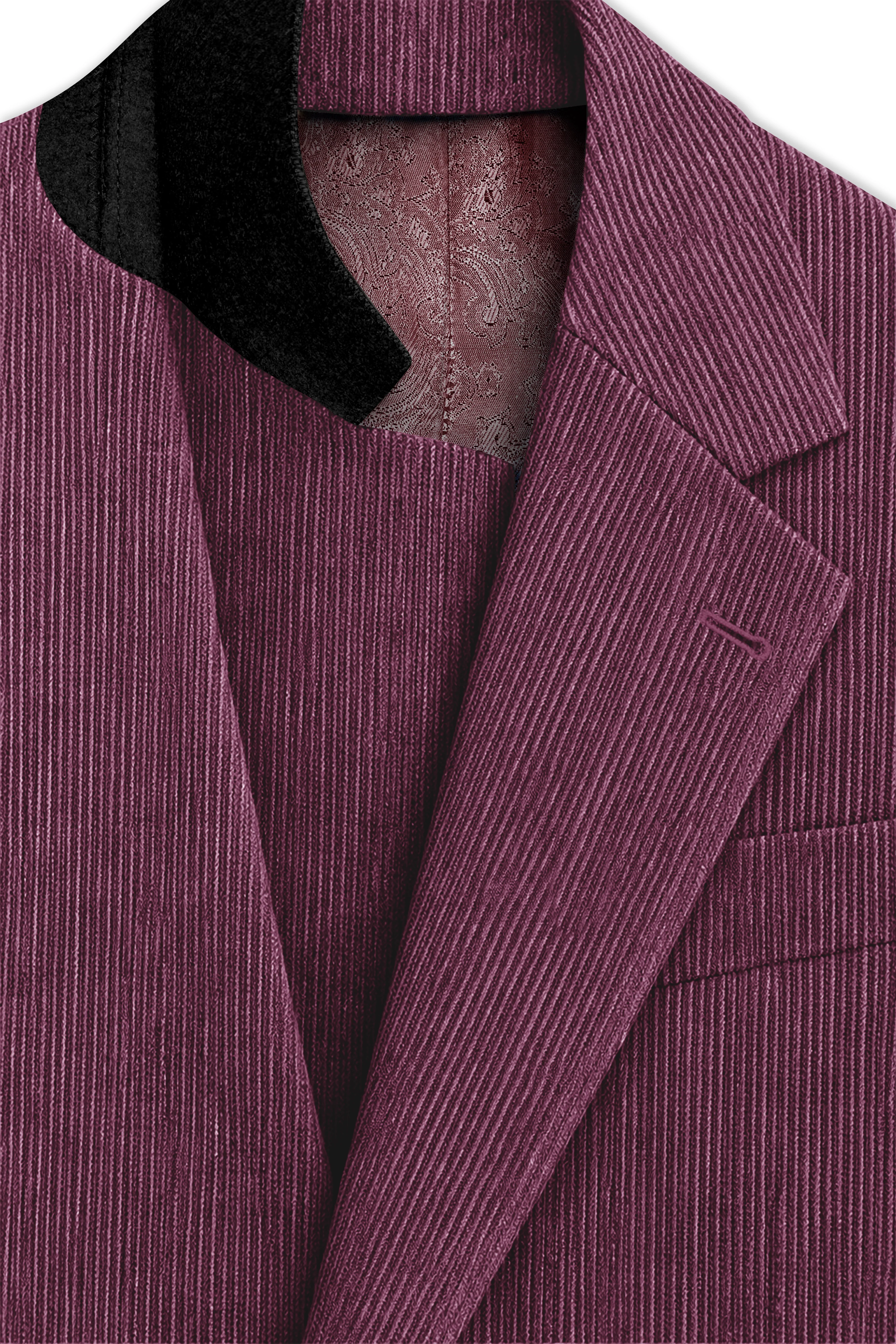 Roselux-Cosmic Pink Corduroy Single Breasted Sports Suit - Image 5