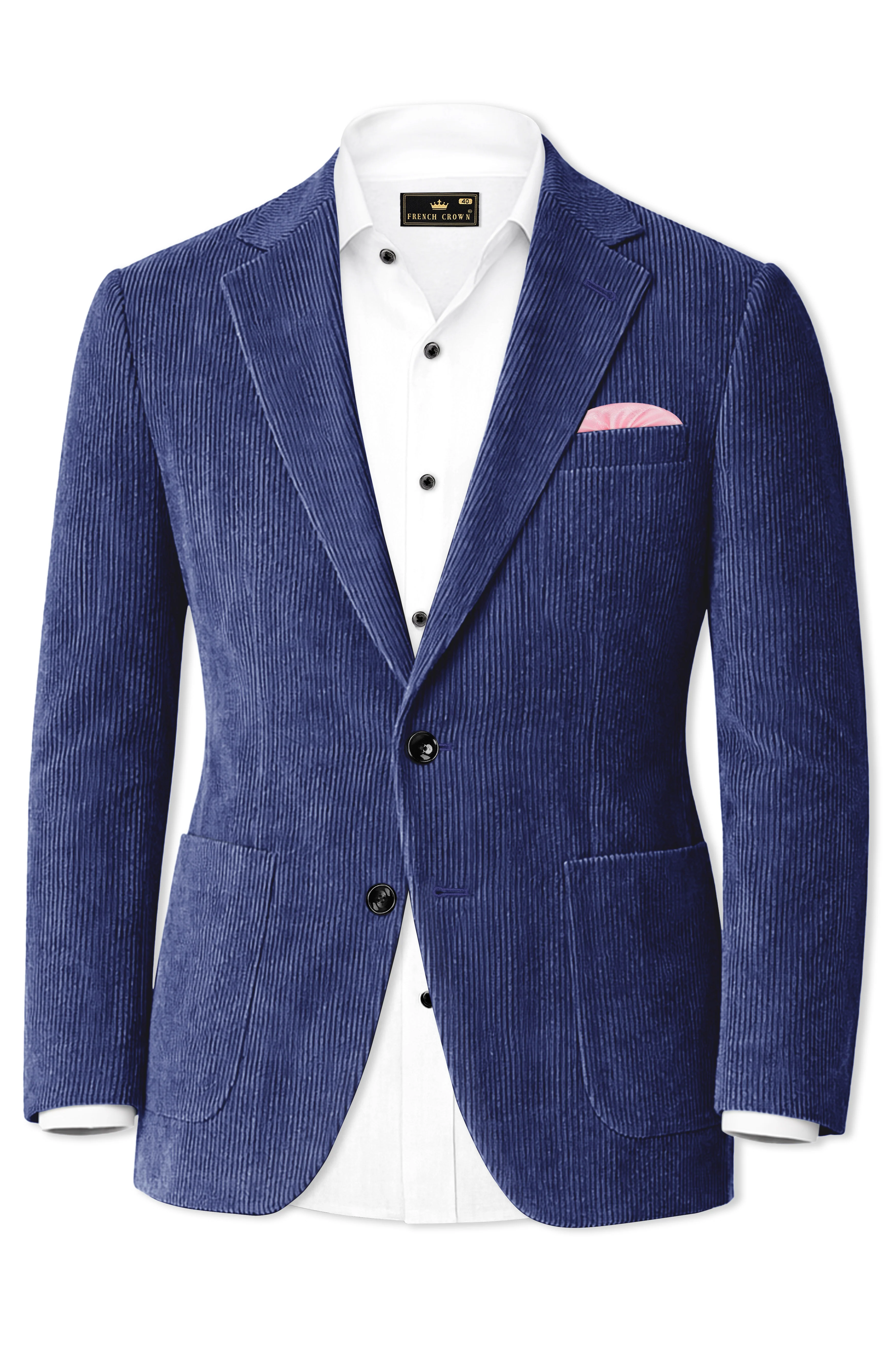 Slatzen-Slate Blue Corduroy Single Breasted Sports Suit - Image 10