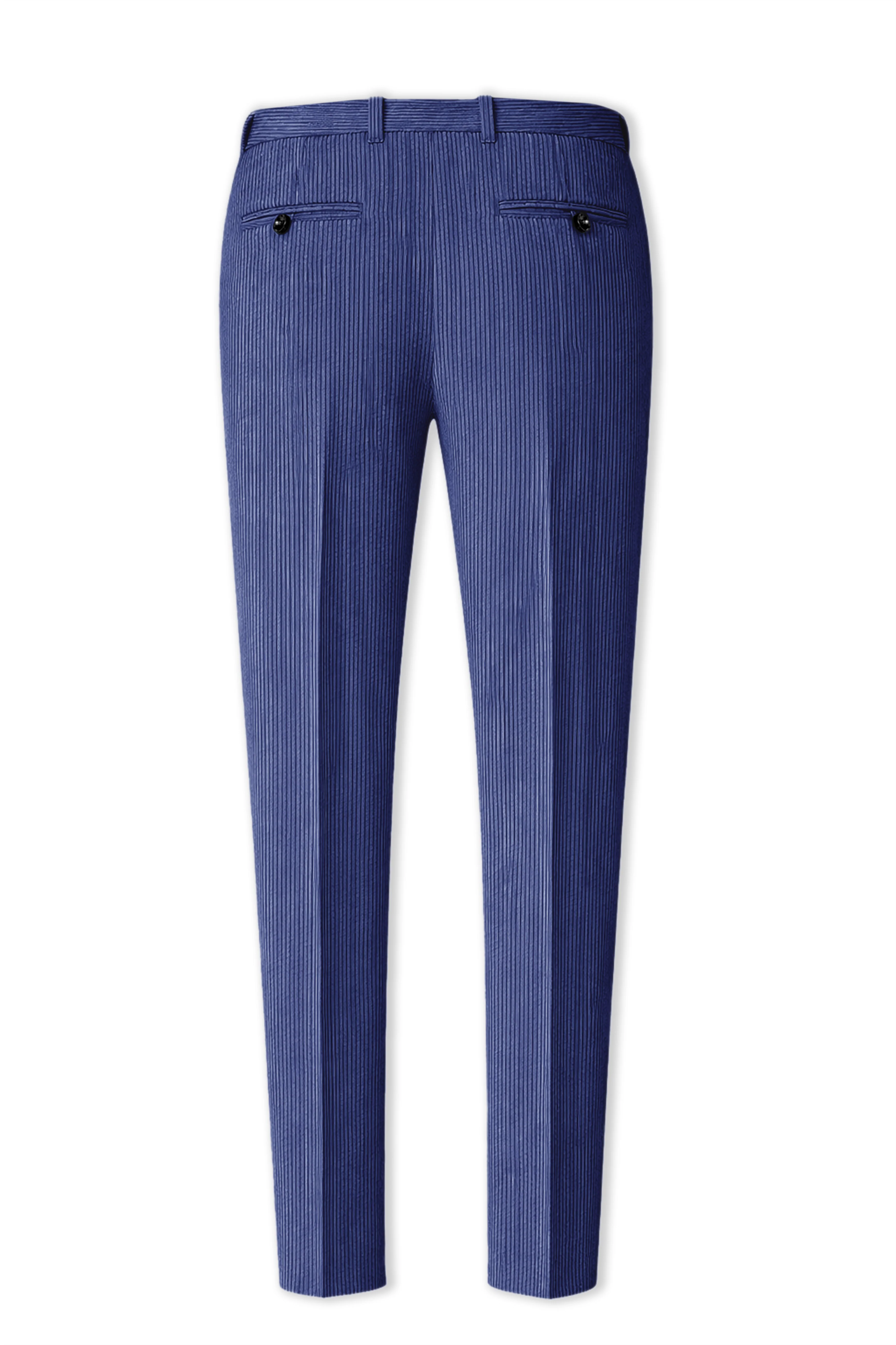 Slatzen-Slate Blue Corduroy Single Breasted Sports Suit - Image 14