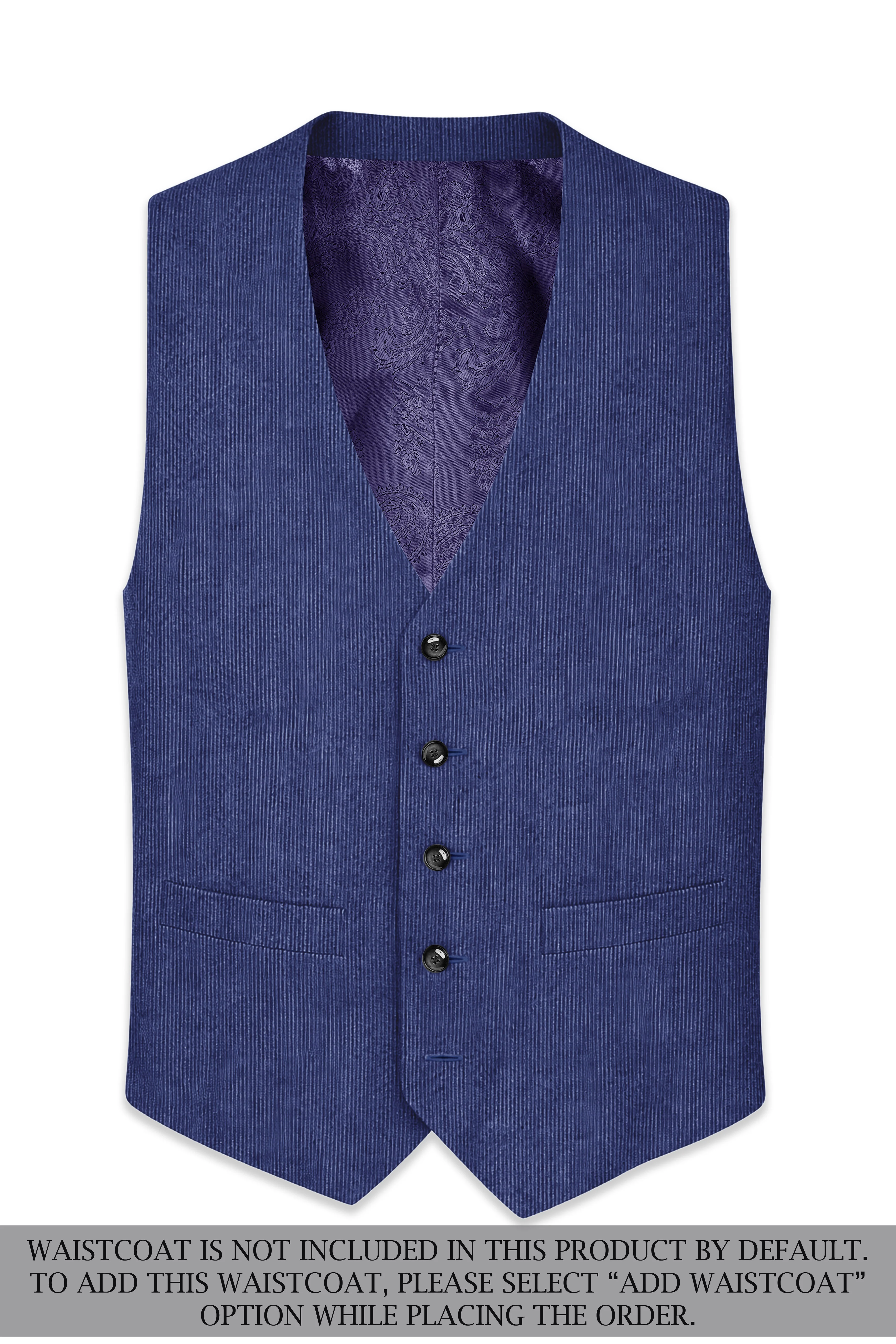 Slatzen-Slate Blue Corduroy Single Breasted Sports Suit - Image 16