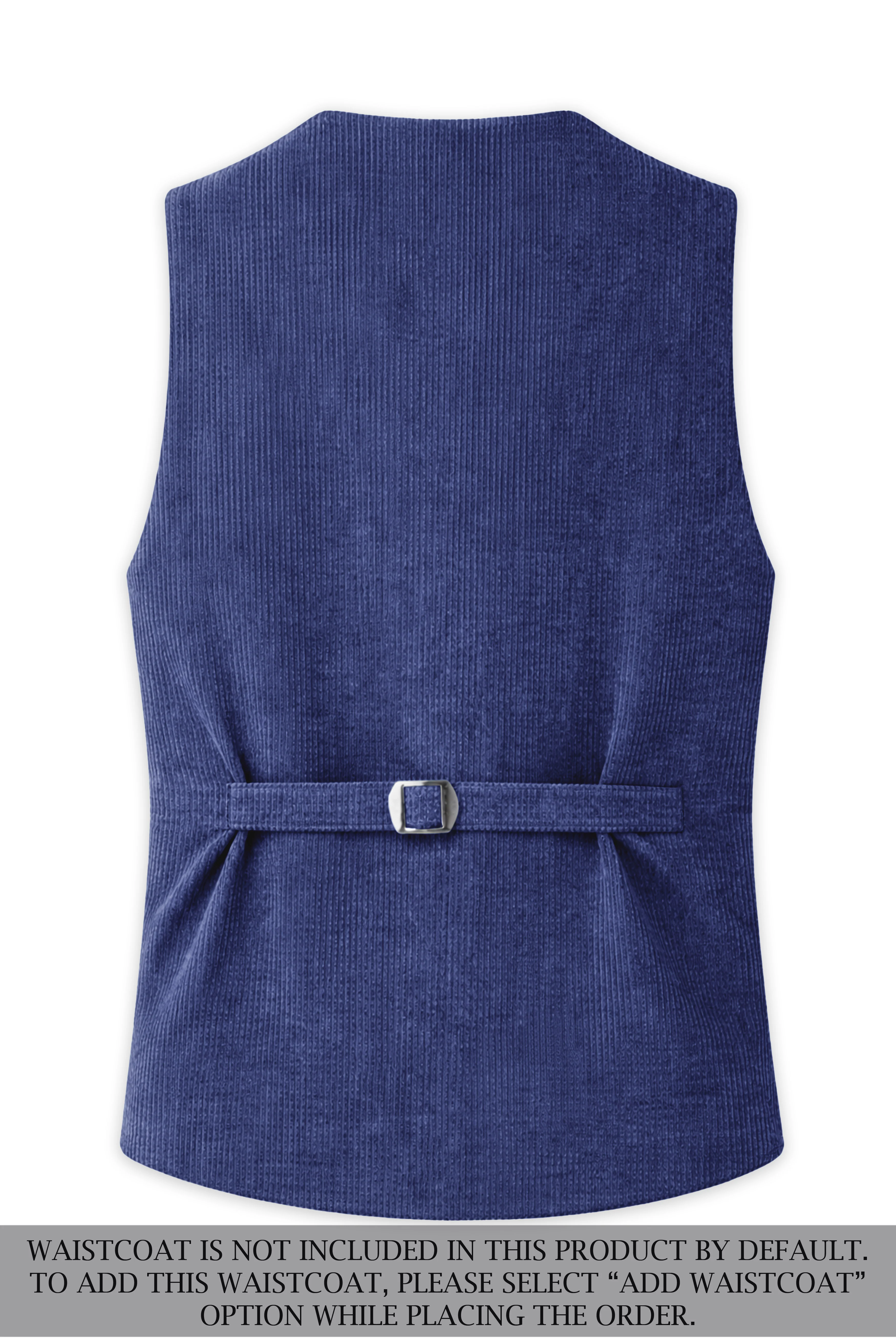 Slatzen-Slate Blue Corduroy Single Breasted Sports Suit - Image 17