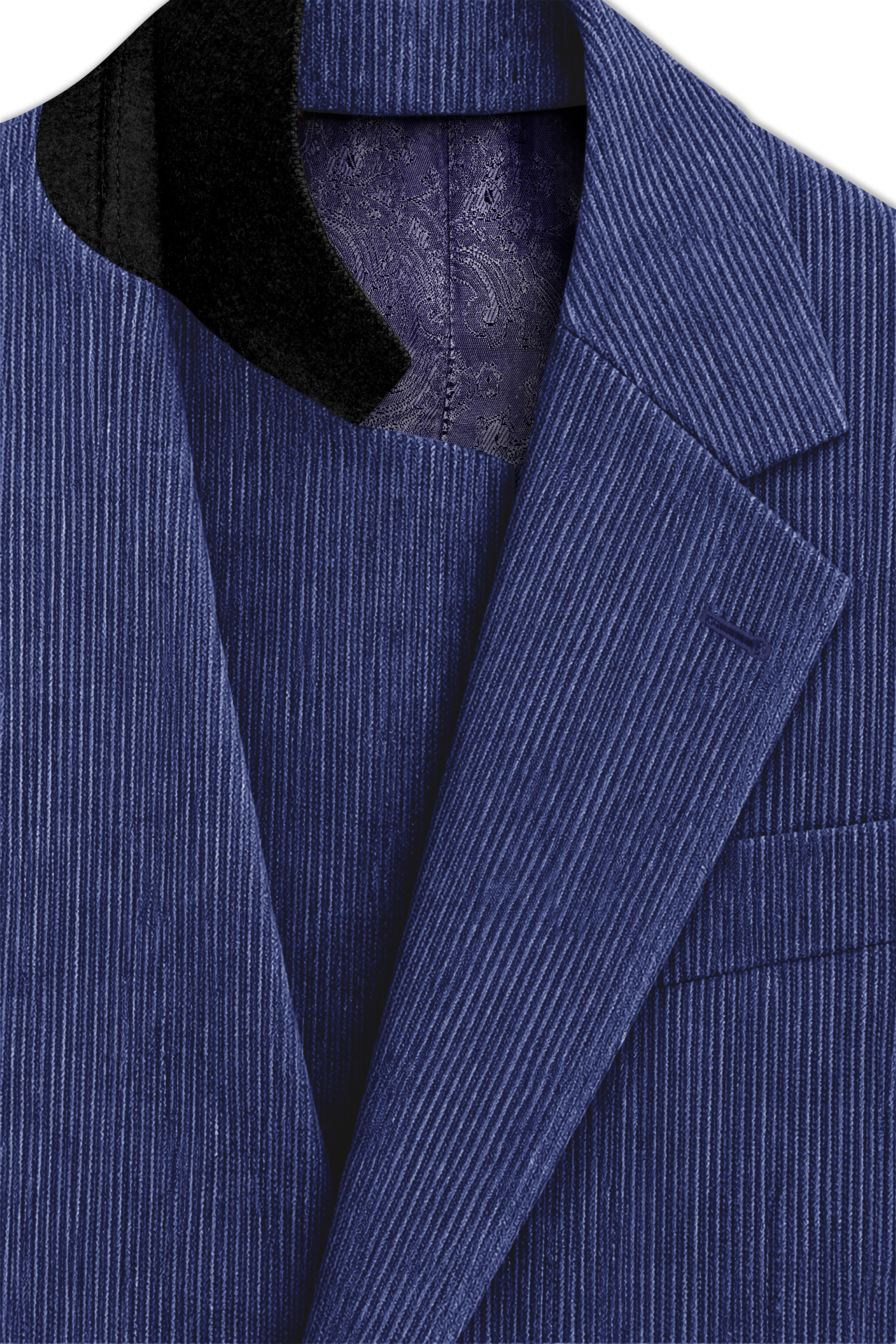 Slatzen-Slate Blue Corduroy Single Breasted Sports Suit - Image 5