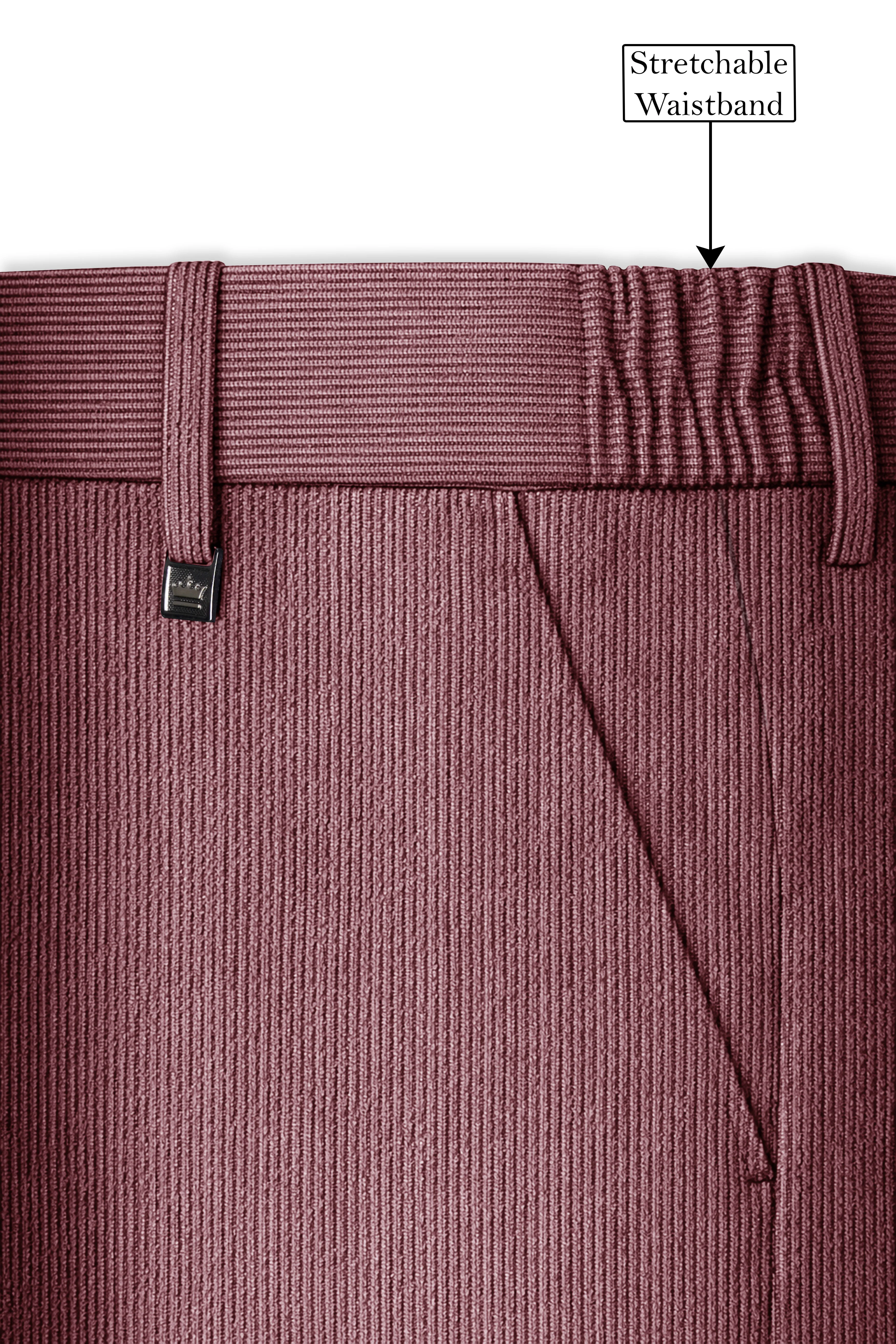 Tauzen-Rose Taupe Pink Corduroy Single Breasted Sports Suit - Image 15