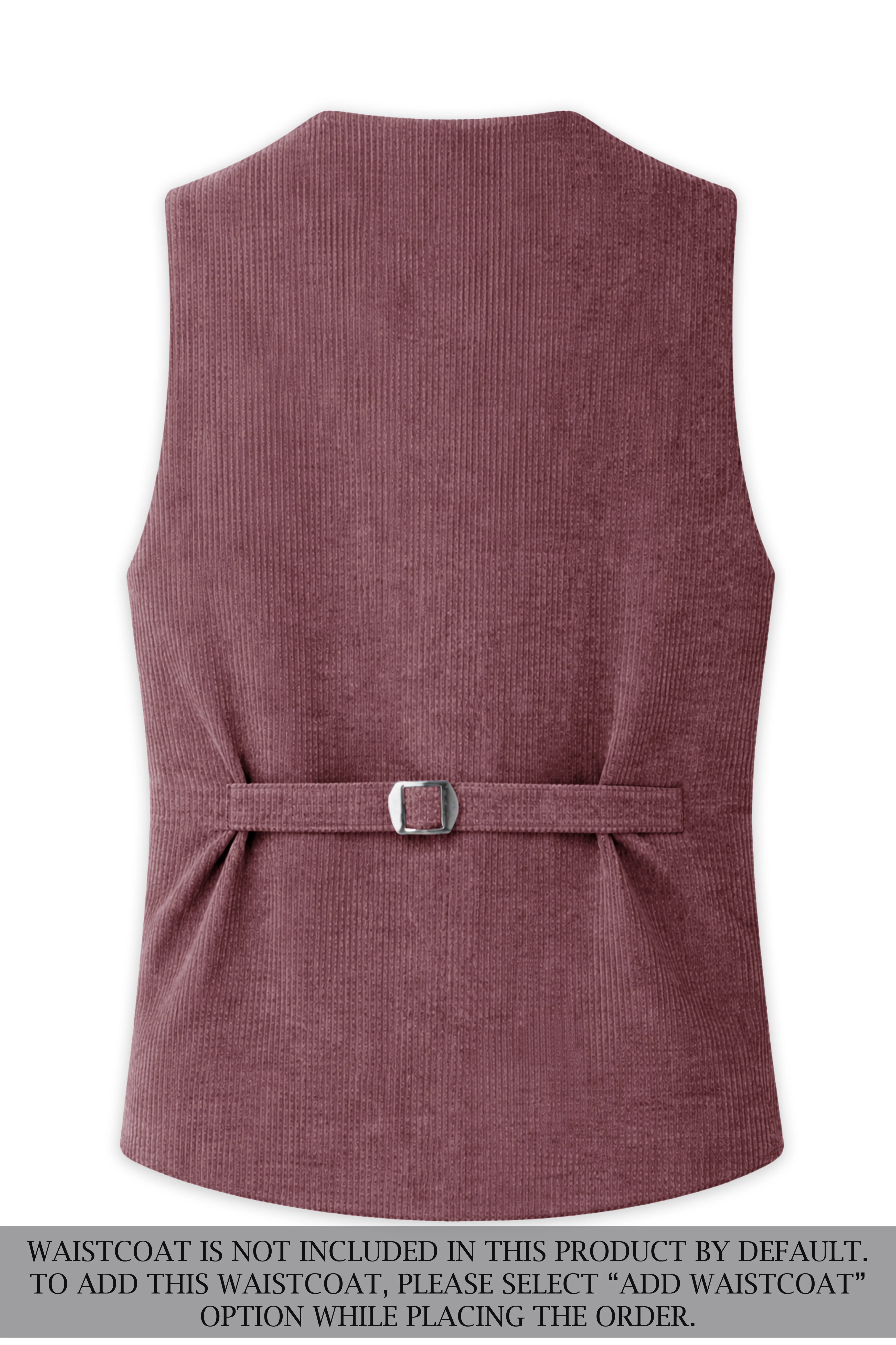 Tauzen-Rose Taupe Pink Corduroy Single Breasted Sports Suit - Image 17