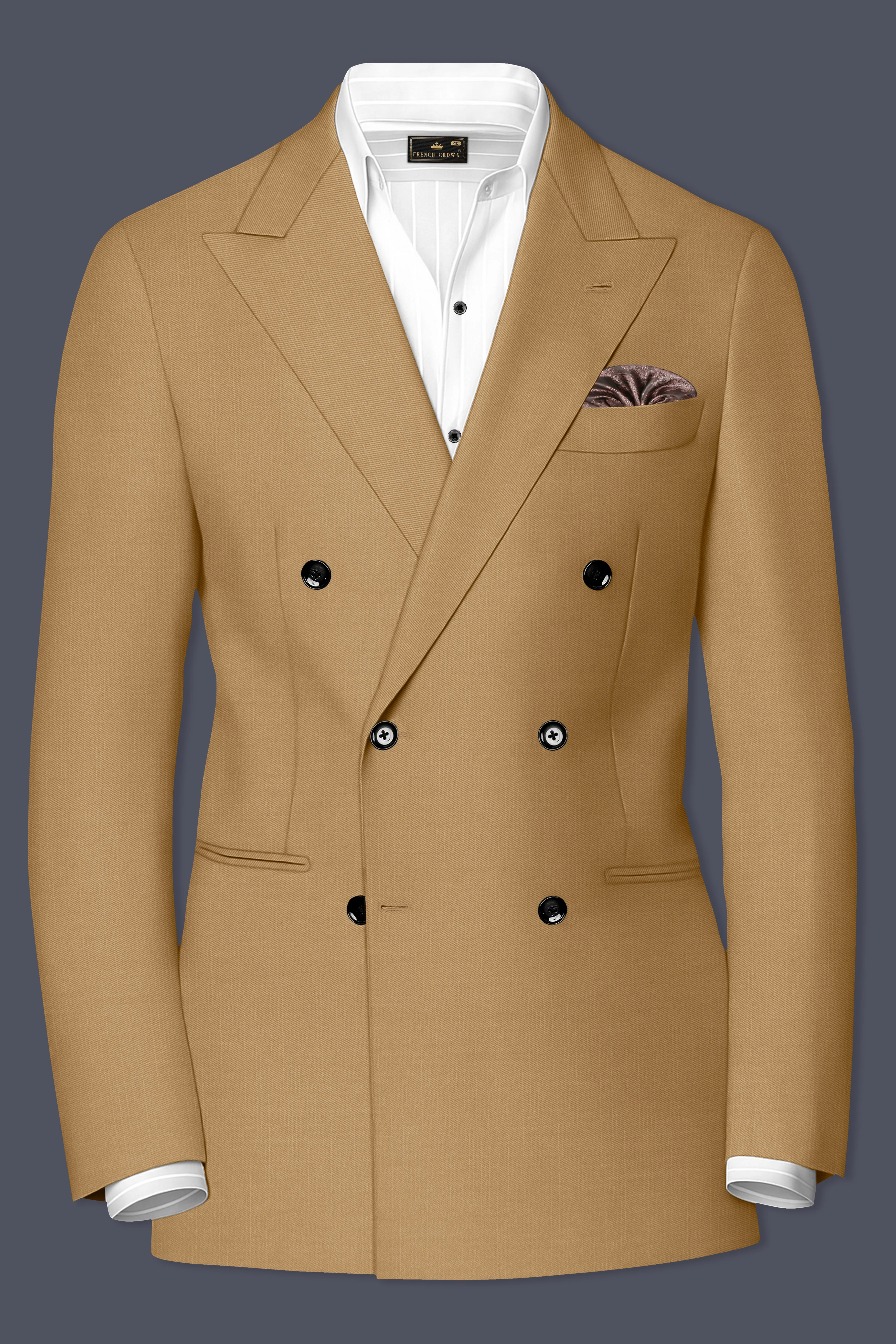 Twine Beige Wool Rich Double Breasted Suit - Image 10