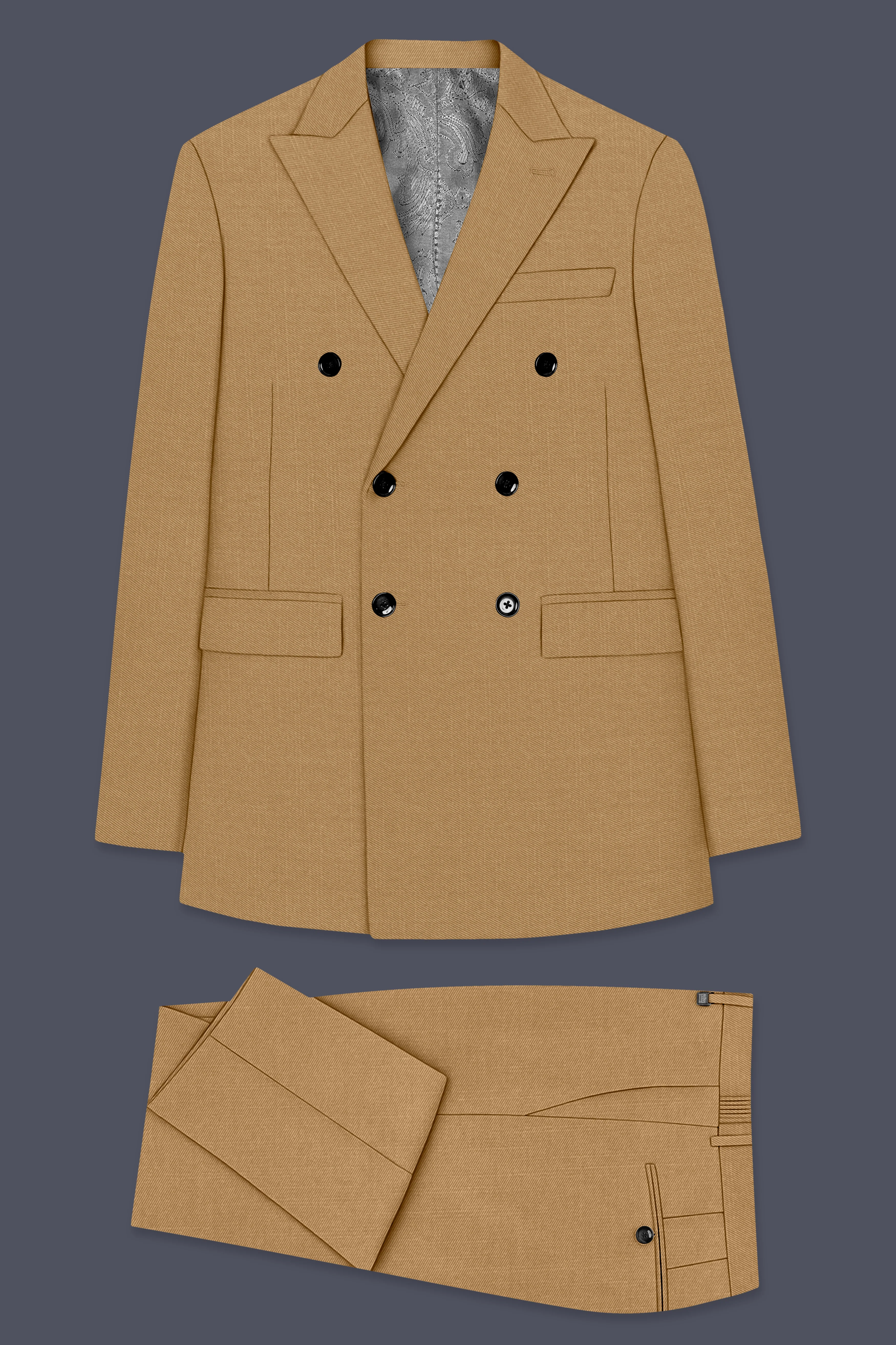 Twine Beige Wool Rich Double Breasted Suit - Image 11