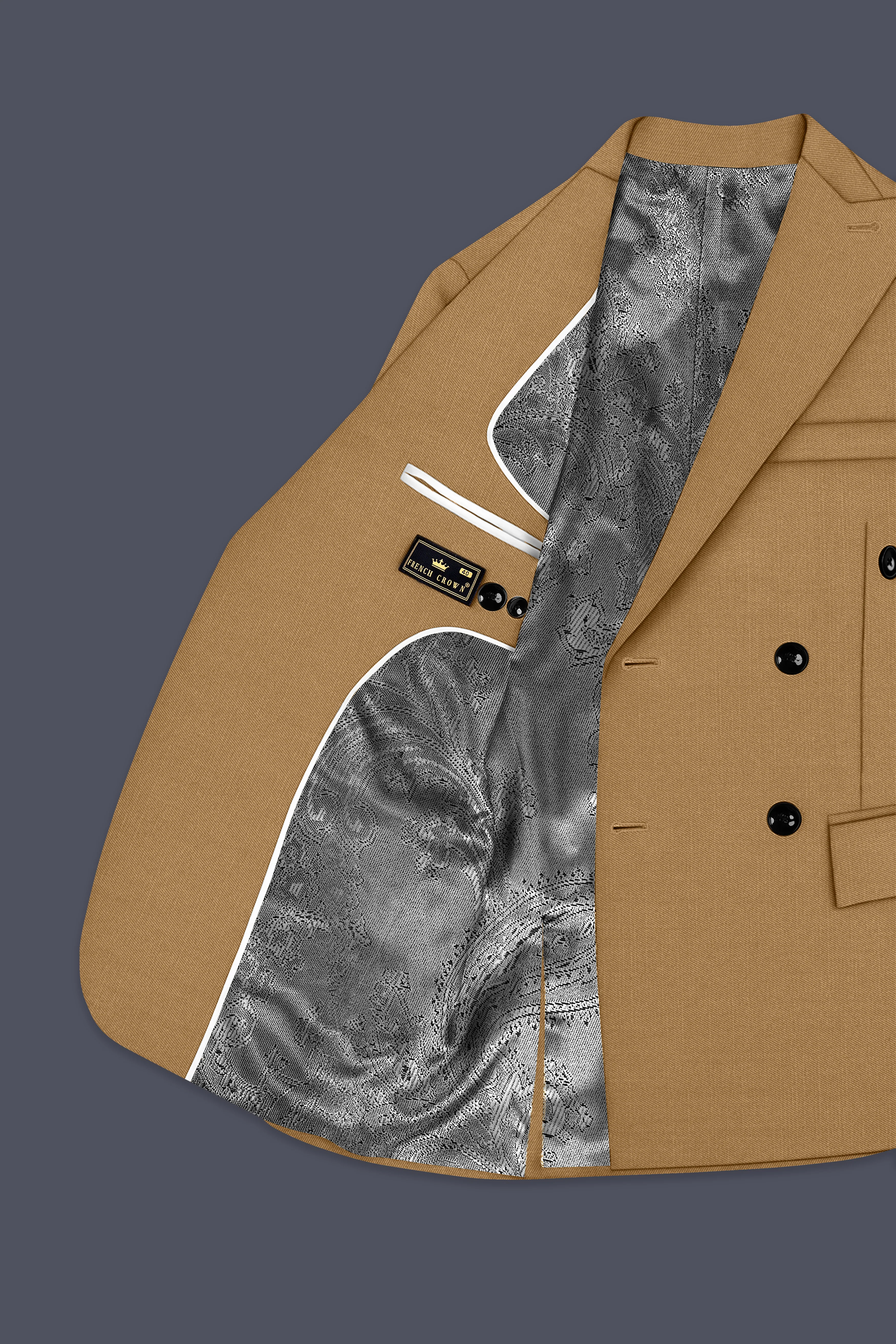 Twine Beige Wool Rich Double Breasted Suit - Image 6