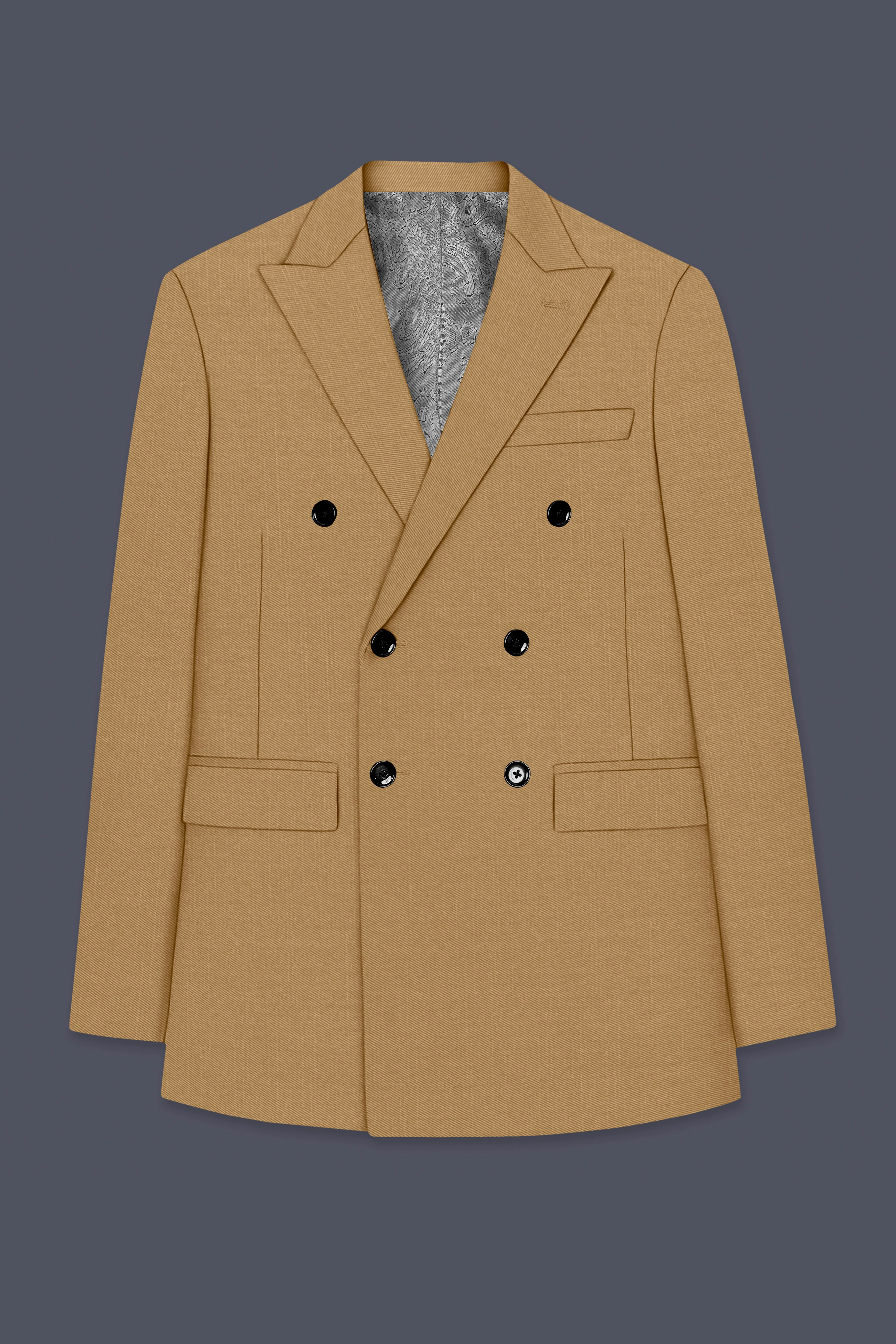 Twine Beige Wool Rich Double Breasted Suit - Image 8