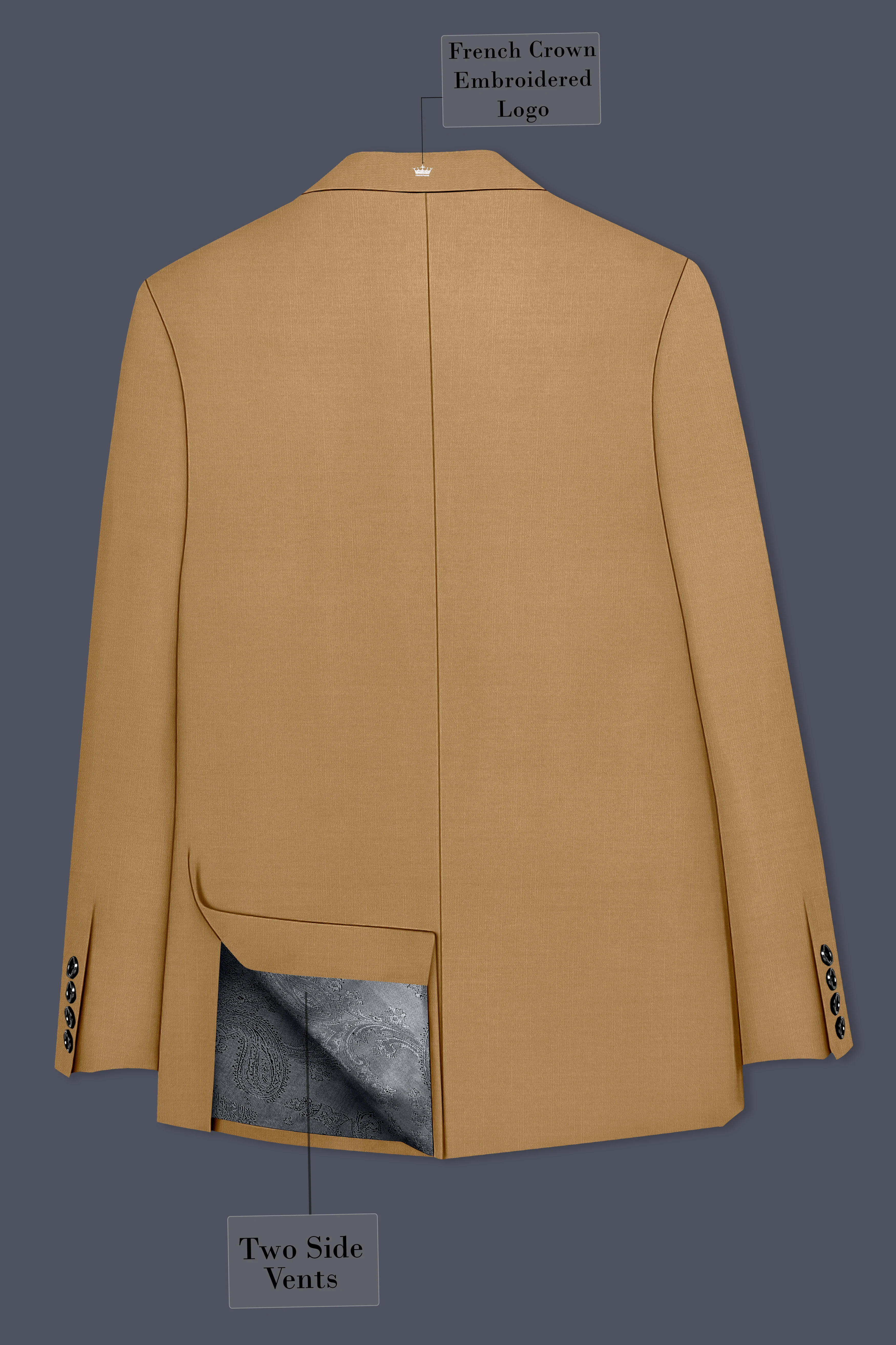 Twine Beige Wool Rich Double Breasted Suit - Image 9