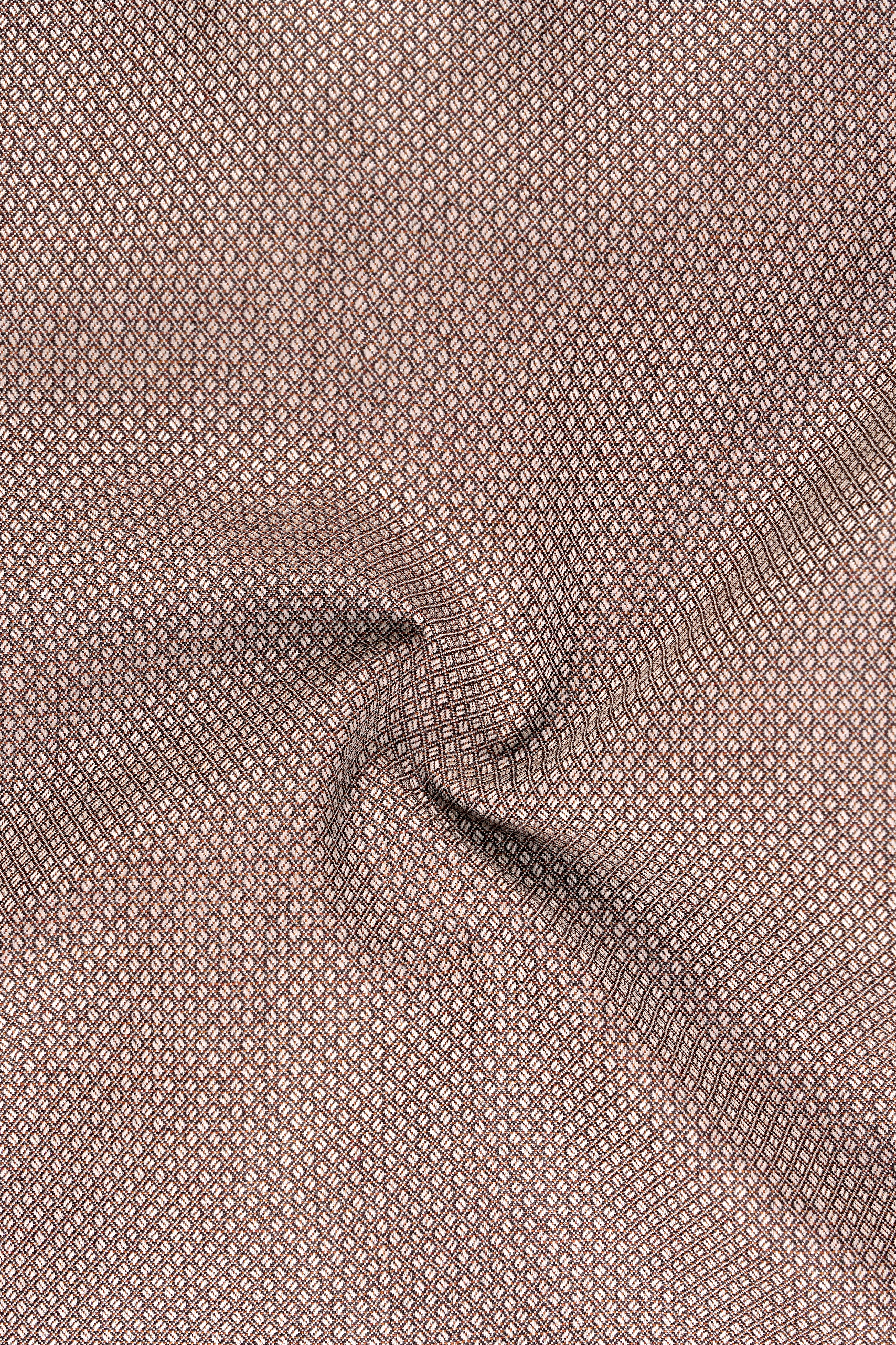 Velbrun-Zorba Brown Textured Wool Rich Single Breasted Blazer - Image 3