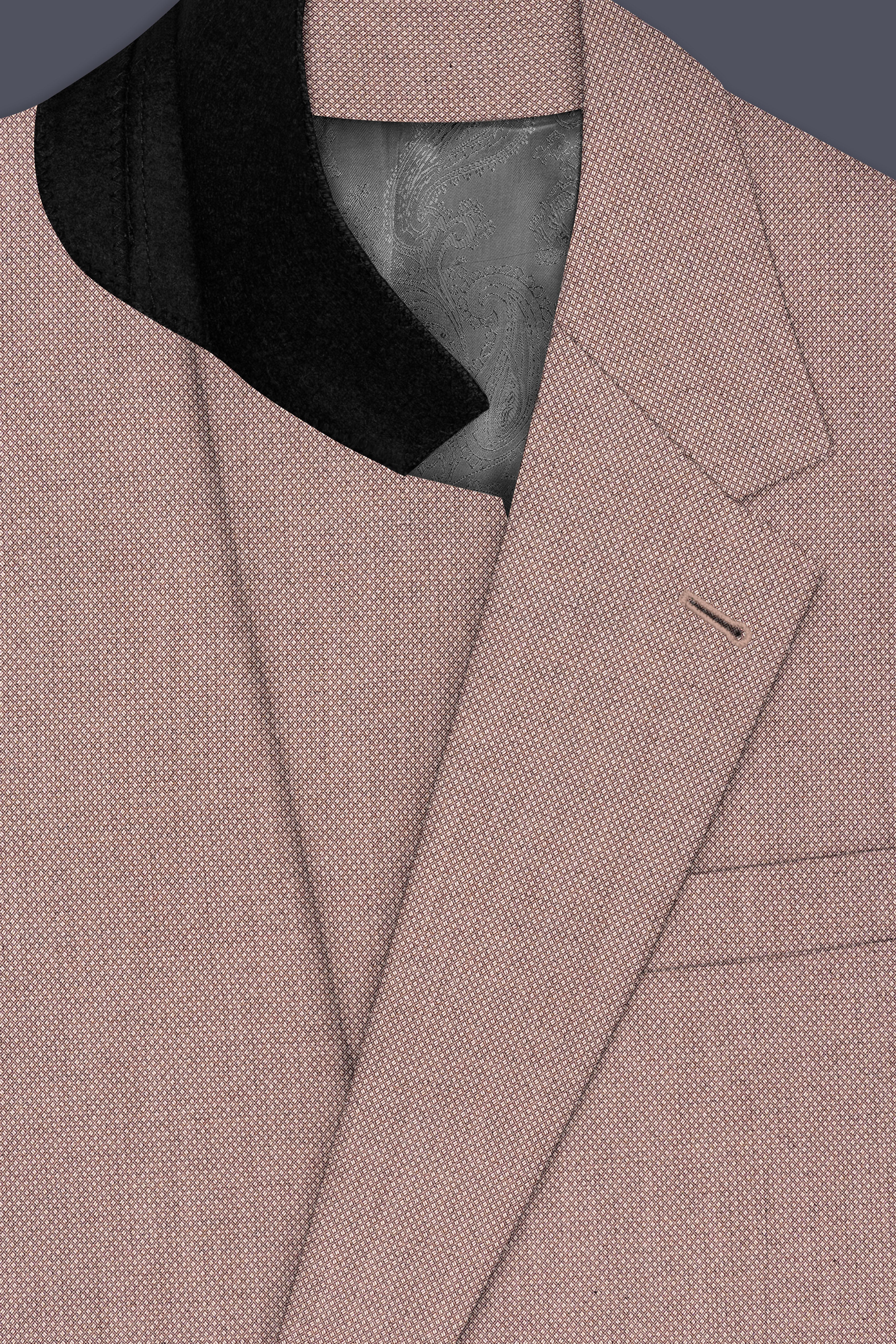 Velbrun-Zorba Brown Textured Wool Rich Single Breasted Blazer - Image 5