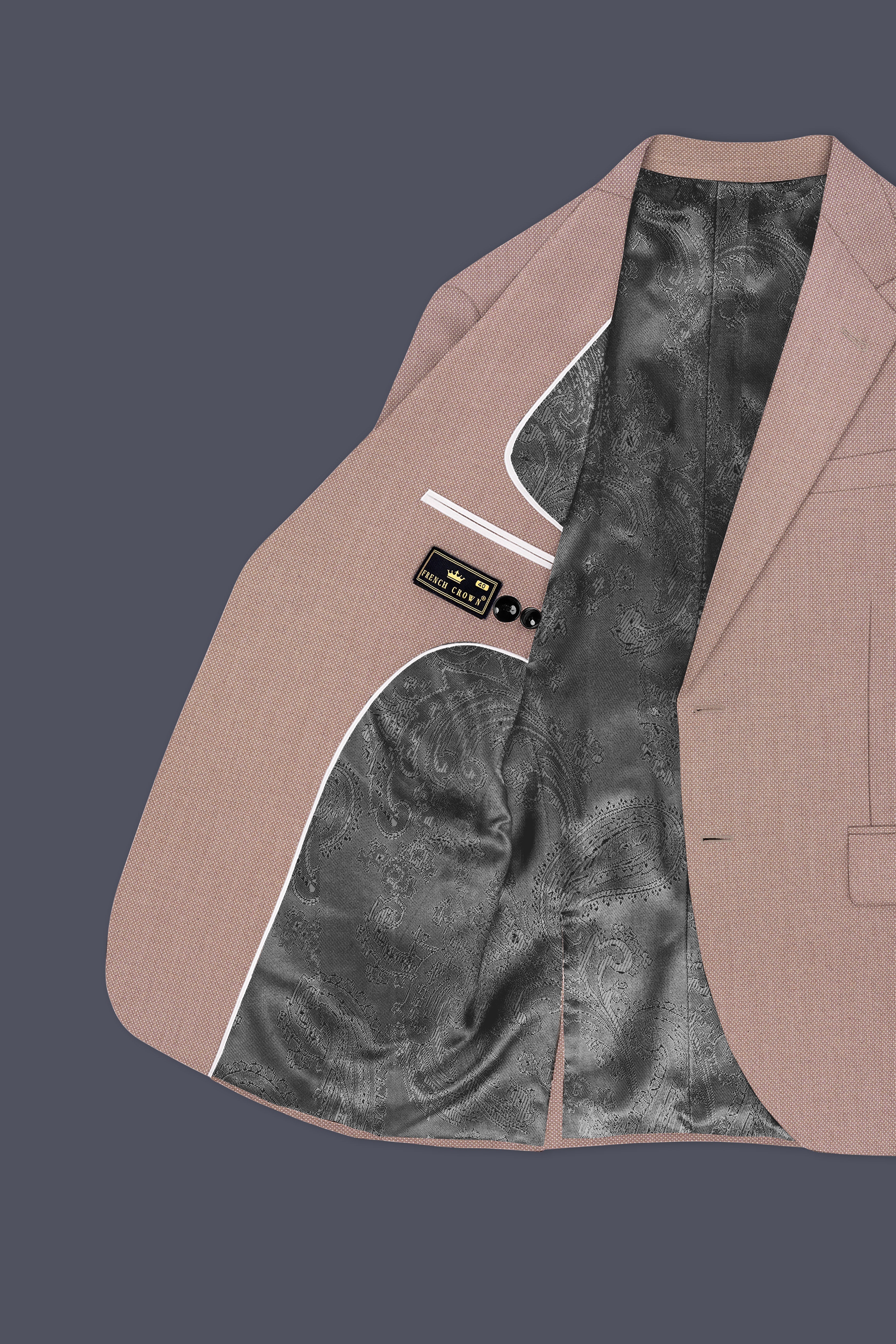 Velbrun-Zorba Brown Textured Wool Rich Single Breasted Suit - Image 6