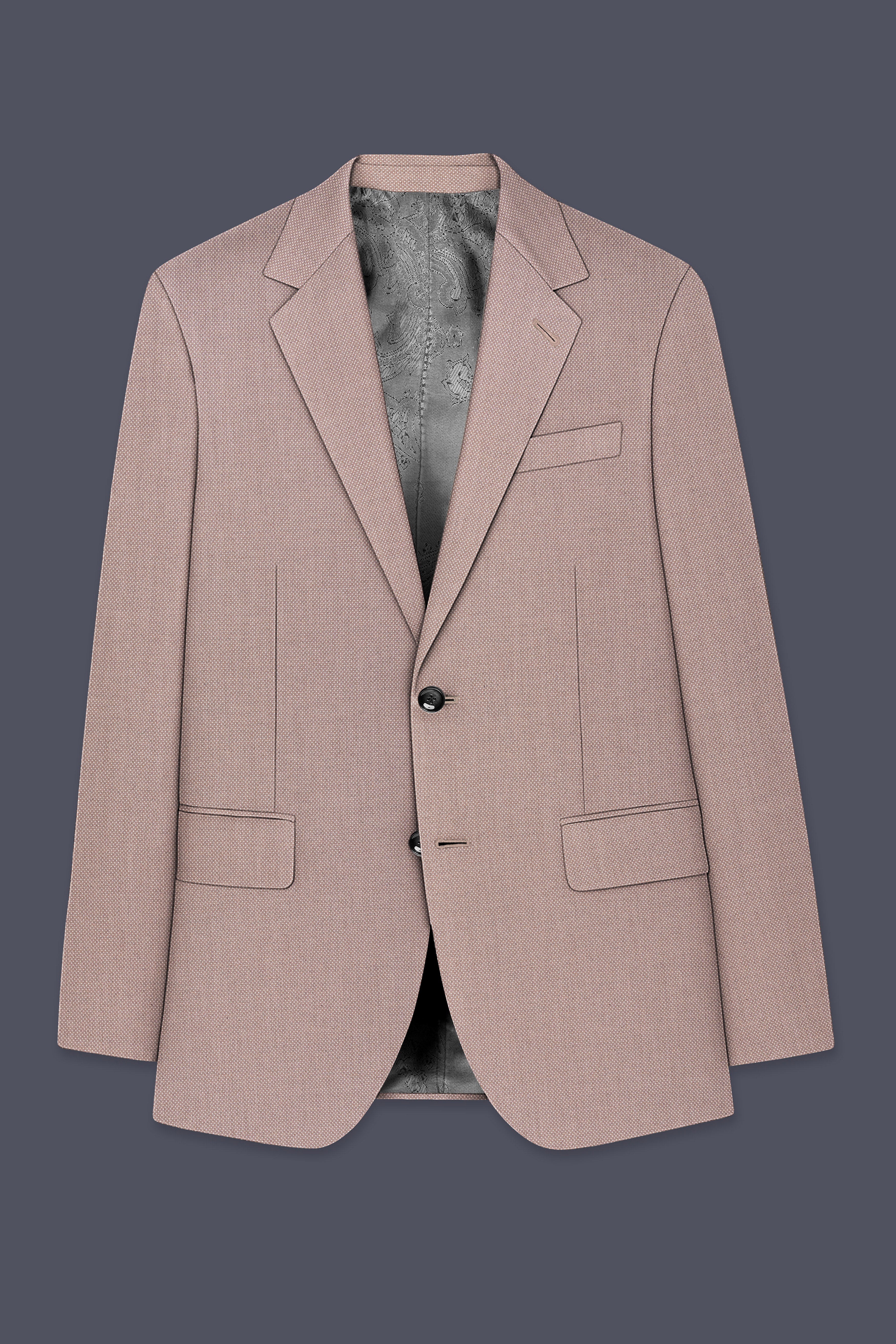 Velbrun-Zorba Brown Textured Wool Rich Single Breasted Suit - Image 8