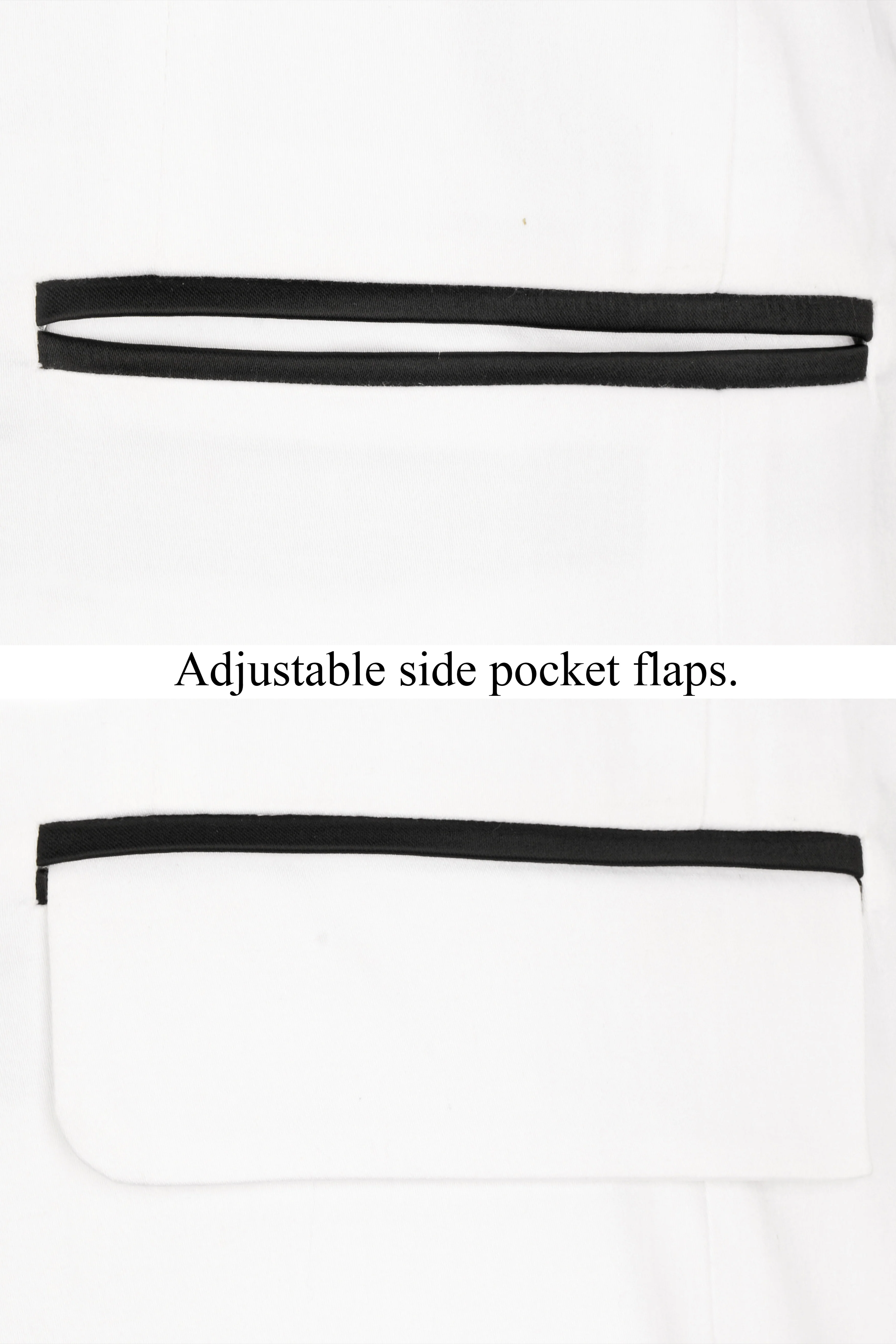 Bright White Stretchable Premium Cotton Tuxedo traveler Blazer - Image 5