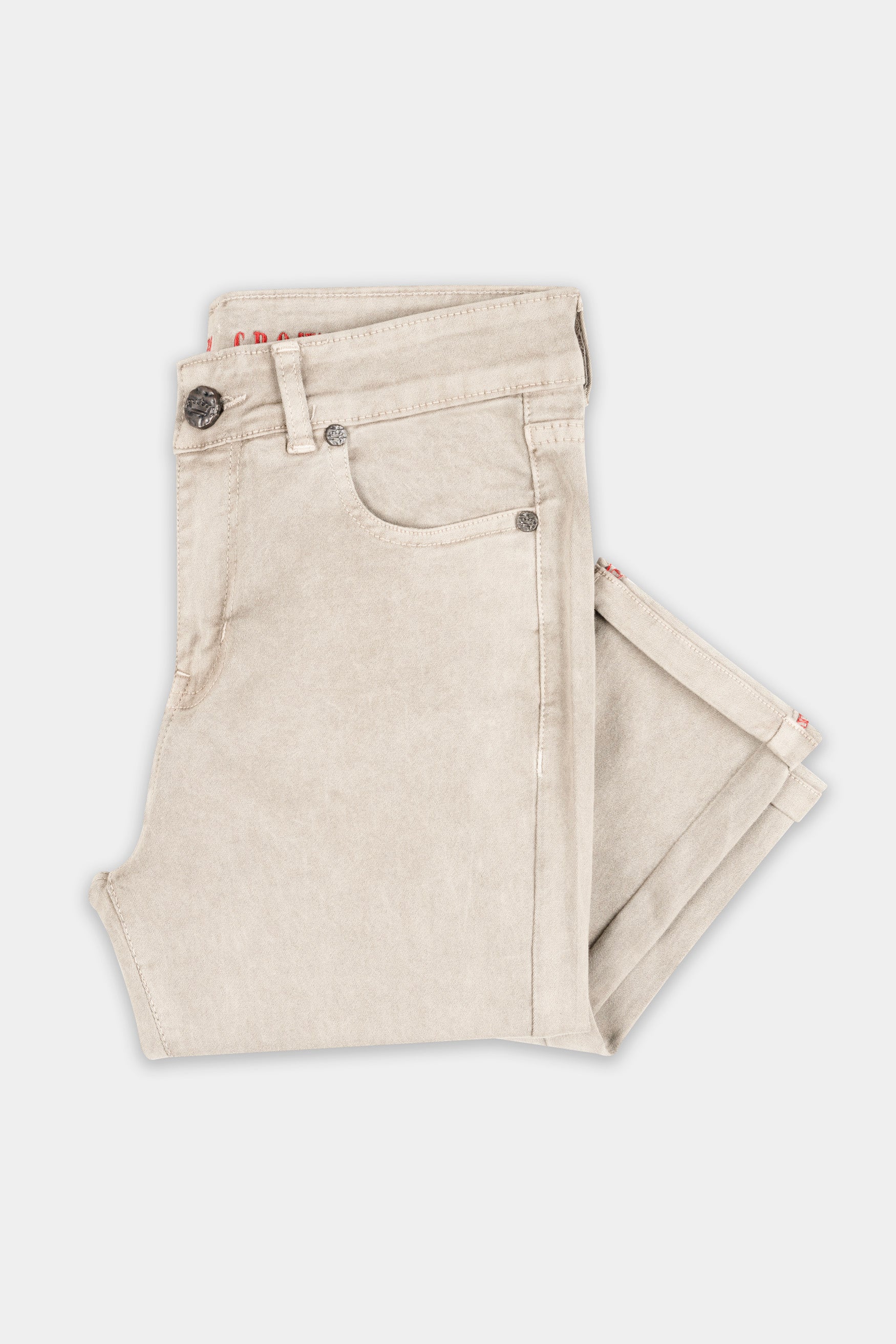 Women’s Skinny Fit Akaroa Beige Rinse Wash Stretchable Denim - Image 4