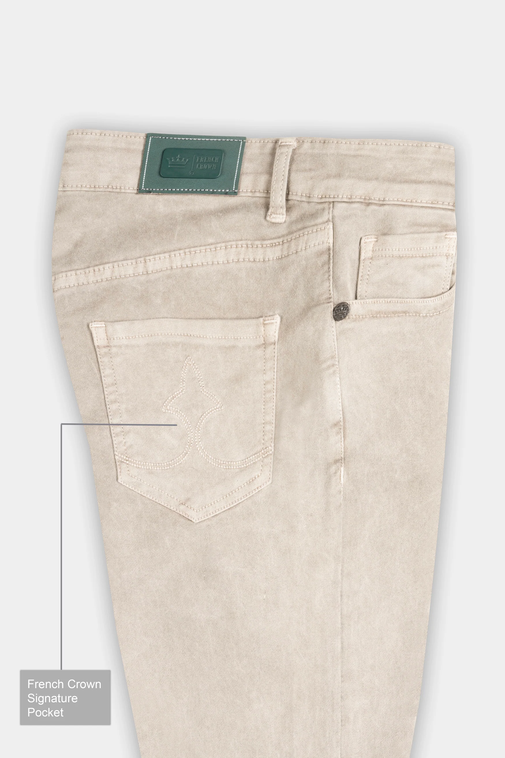 Women’s Skinny Fit Akaroa Beige Rinse Wash Stretchable Denim - Image 5