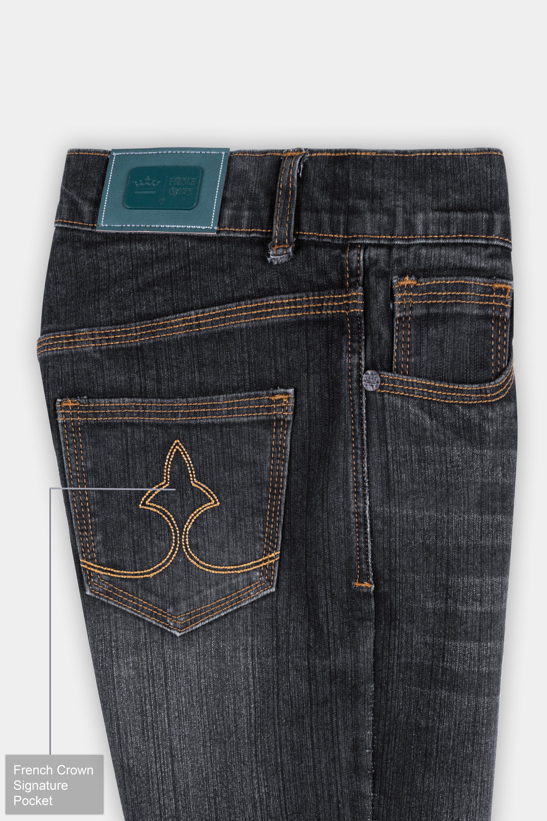 Women's Skinny Fit Jade Black Whiskering Wash Ankle Length Stretchable Denim - Image 5