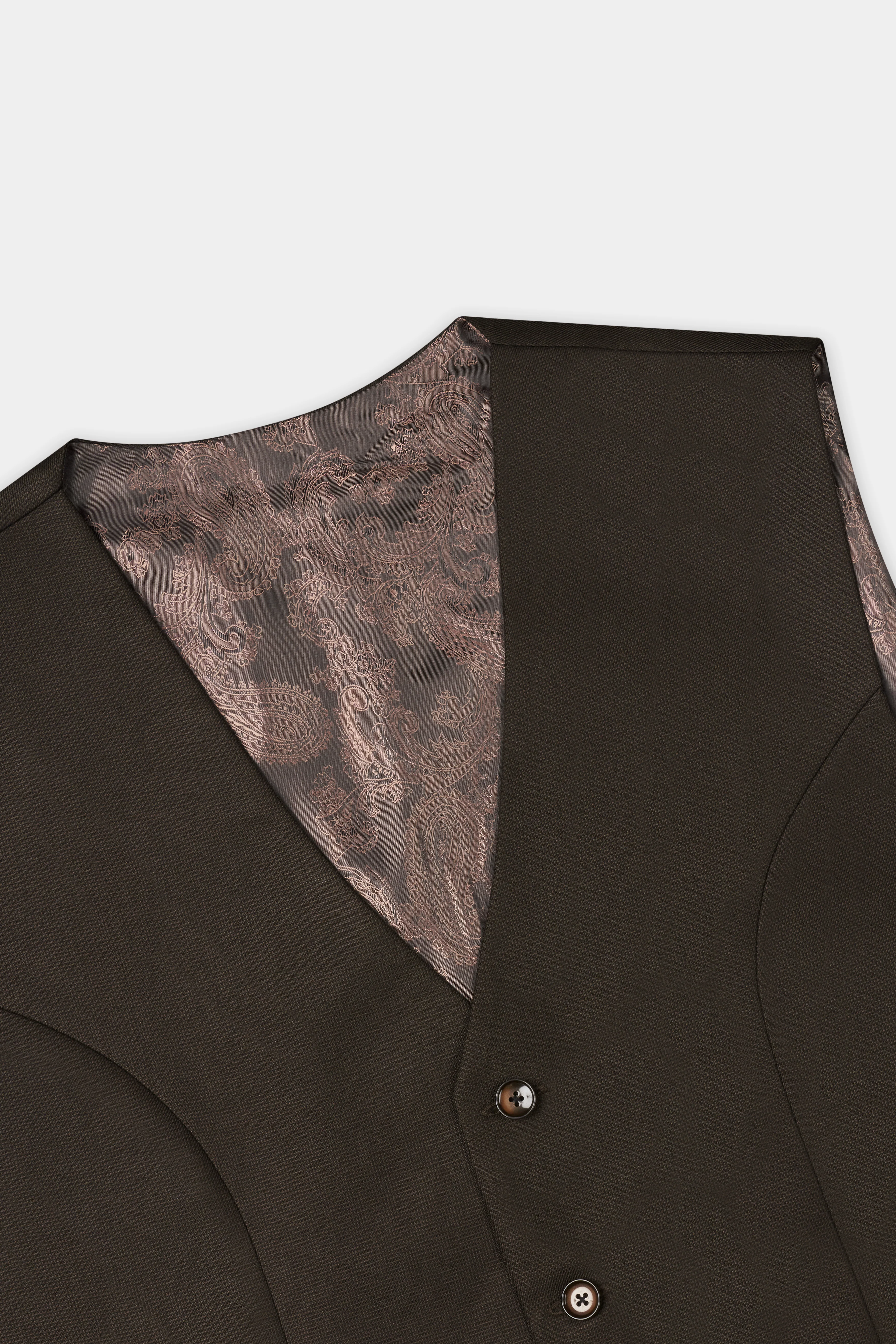 Zeus Brown Wool Rich Waistcoat - Image 4